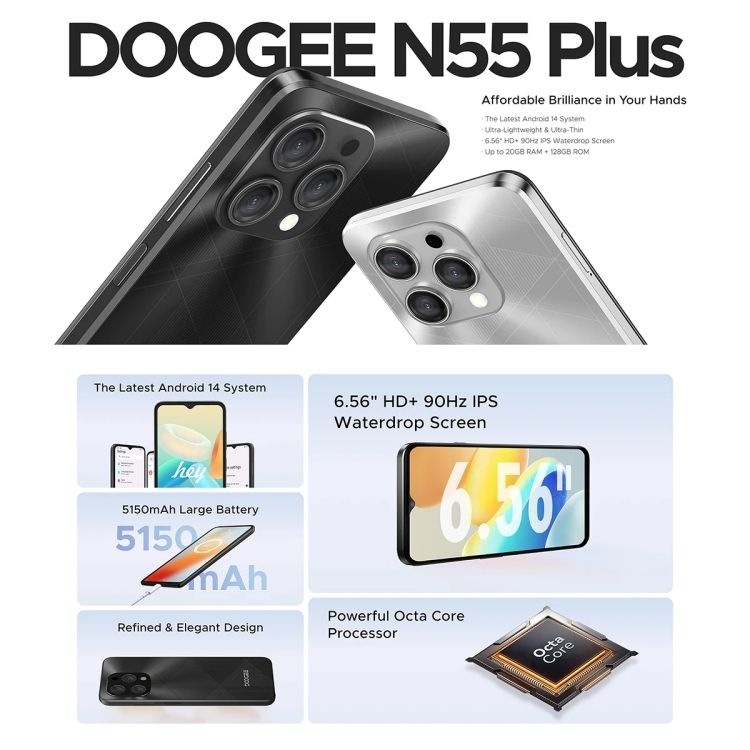 Doogee N55 Plus – камера и задняя панель