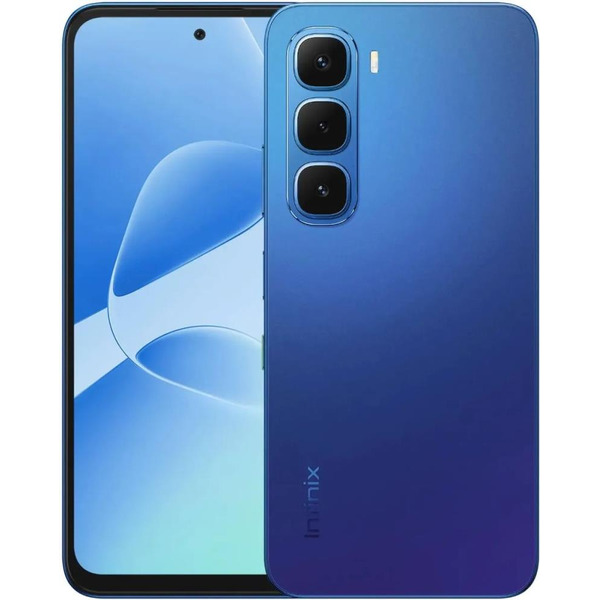 Infinix Hot 60i X6728 – вид сзади и сбоку, демонстрация толщины корпуса