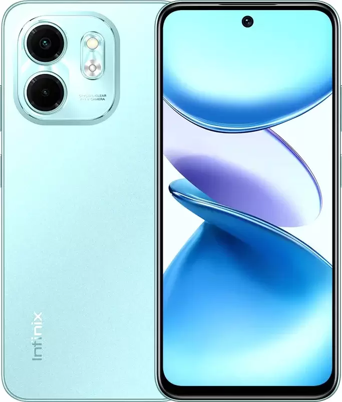 Телефон Infinix Smart 9 X6532 3GB/128GB мятно-зеленый – вид спереди и сбоку