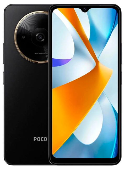 Телефон POCO C61 4GB/128GB – вид спереди и сбоку