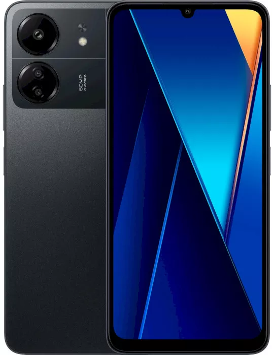Телефон POCO C65 6GB/128GB с NFC – вид спереди и сзади