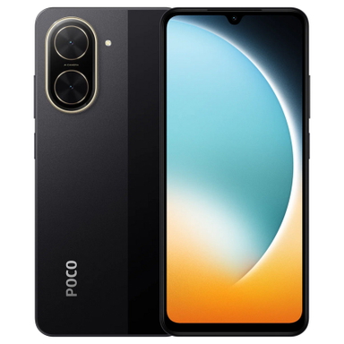 POCO C71 в черном цвете – крупный экран и корпус