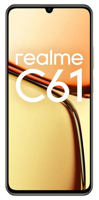 Дизайн Realme C61 – тонкий корпус и сканер отпечатка на боковой грани