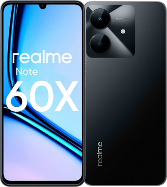 Телефон Realme Note 60x RMX3938 4GB/128GB – вид спереди и сзади