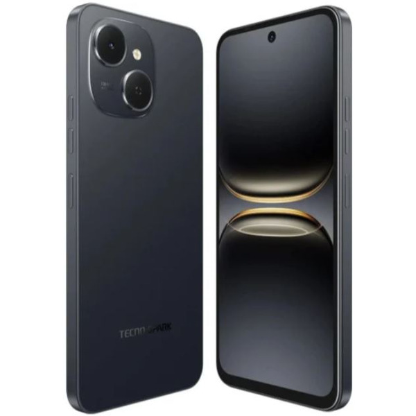 Вид сбоку и крупный план сканера отпечатка Tecno Spark 40C